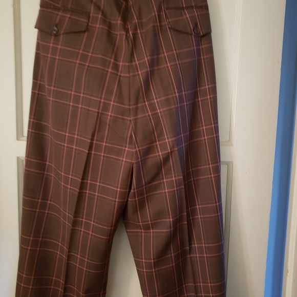 Stunning 3 piece brown/pink plaid men's suit. Designer Tiglio Rosso, 100% wool. - Picture 6 of 9